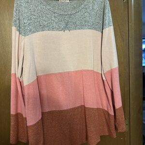 Maurice’s Tri Colored Sweater Womens Size 1x Long Sleeve